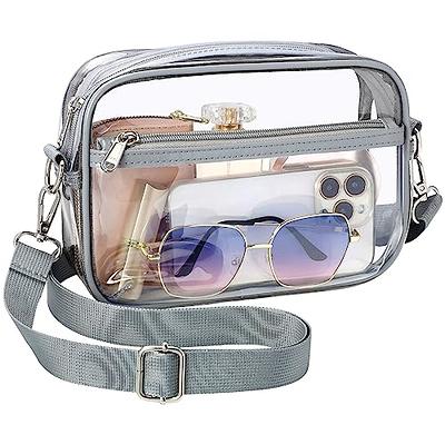 Oufegm Clear Crossbody Purse Bag for Women Stadium Approved Bag with Guitar  Strap for Concert Sports Events Gold-a