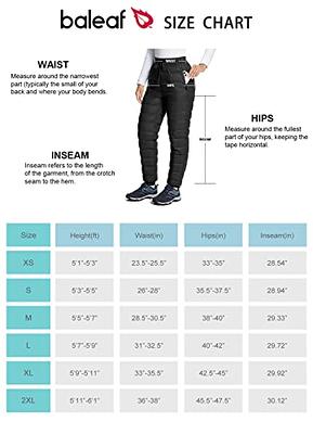 BALEAF Women's Down Pants Winter Ultralight Water Resistance Ski Snow  Puffer Pants Packable Warm Trousers Black Small