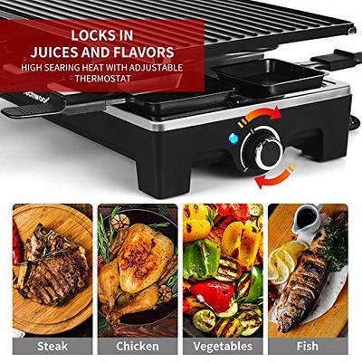 Techwood 1500W Smokeless Electric Grill with Non-Stick Grill Plates,In