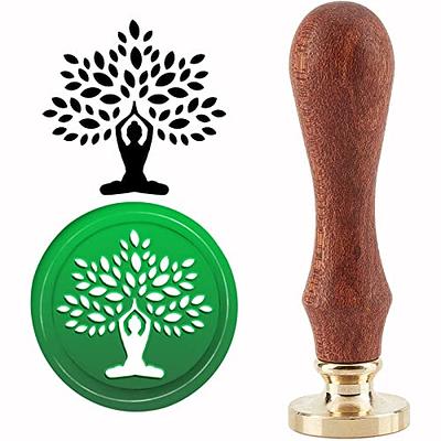 INFUNLY Tree of Life Wax Seal Stamp 30mm Round Brass Head with