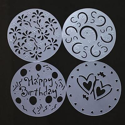 Birthday Cake Stencils Embossing Cake Printing Templates Cupcake Decorating  Supplies for Wedding Party 4Pcs Cake Spray Moulds - Yahoo Shopping