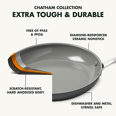 GreenPan Omega Hard Anodized Advanced Healthy Ceramic Nonstick, 8 9.5 and  11 3 Piece Frying Pan Skillet Set, Anti-Warping Induction Base