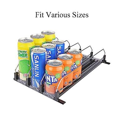 Soda Can Dispenser for Refrigerator, Width Adjustable Self-Pushin Soda Can  Organizer, Pop Can Water Bottle Storage for Fridge, Pantry, Kitchen