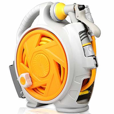 Wall Mounted Retractable Garden Hose Reel with Hose Nozzle - Yahoo Shopping