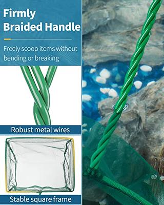 Pawfly 8 Inch Aquarium Fish Net with Braided Metal Handle Square Net with  Soft Fine Mesh