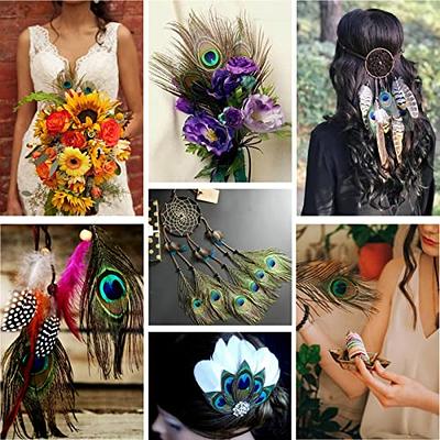 THARAHT 12pcs Peacock Feather Natural in Bulk 10-12 inch 25-30cm for Craft Vase Wedding Home Party Christmas Day Decoration Peacock Feathers 10-12Inc