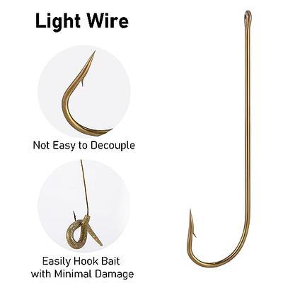 Dr.Fish 100 Pack Aberdeen Fishing Hooks Extra Long Shank Bronze Light Wire  Offset Hooks High Carbon Steel Live Bait Hooks Freshwater Bass Crappie  Walleye Panfish Rigs Size 10 - Yahoo Shopping
