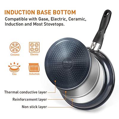 pot and pan set with removable handle, Nonstick Cookware Set Detachable  Handle, Induction Kitchen Camping Stackable Pots Pans, Dishwasher/Oven  Safe, Grey