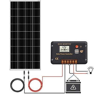 ECO-WORTHY 100 Watt 12 Volt Solar Panel Kit for RV Battery Boat Trailer  Cabin Garden Shed Home: 100W Solar Panel+30A PWM Charge Controller+ Tray  Cable + Z Mounting Brackets - Yahoo Shopping