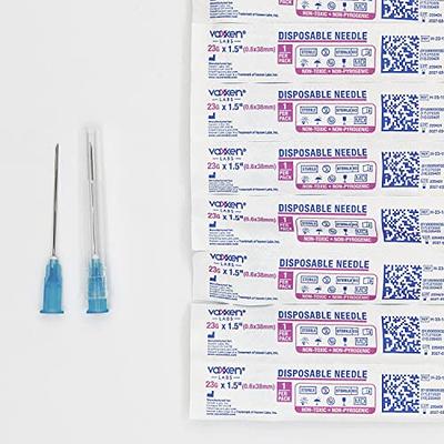 2.5ml Disposable Luer Lock Syringes with 25G 1 Inch Needle Individual  Package - Pack of 100