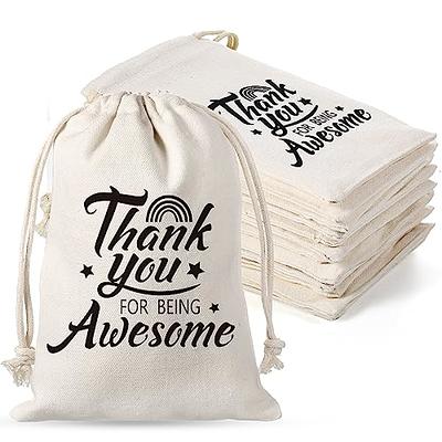 Qeeenar 60 Pcs Thank You Gift Bags With Handles Small Gift Bags With Wrapping  Paper Brown