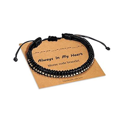 To My Son I Love You Morse Code Bracelet With Card Adjustable Message  Bracelets Son Gift from Mom Dad Birthday Chrismas Gift