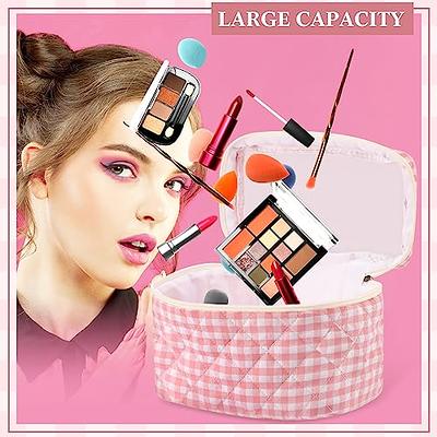 Toiletry Women's Pillow Cosmetic Bag Plaid Makeup Pouch Toiletries