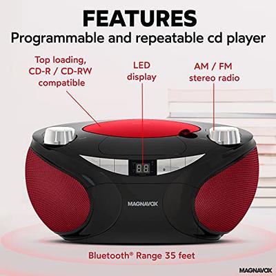 MEGATEK Portable CD Player Boombox with FM Radio, Bluetooth, and USB Port |  Clear Stereo Sound | CD-R/RW and MP3 CDs Compatible | 3.5mm Aux Input and