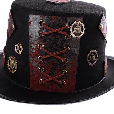 VICASKY Black Cowboy Hat Steampunk Goggles Mens Dress Hat Costume