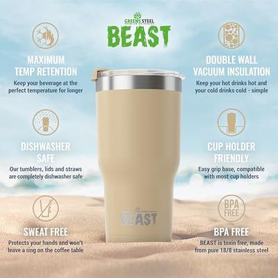 BEAST 40 oz Rainbow Tumbler Set with Handle - Stainless Steel Coffee Cup +  2 Straws Brush, Gift Box & Black Handle