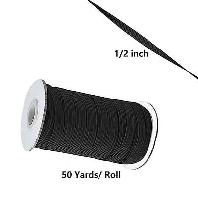 Bristlegrass 1/2 Inch Elastic for Sewing Waistband, 50 Yard Black