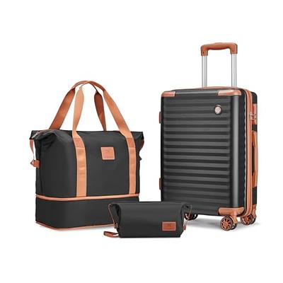 3 Piece Hardside Luggage Set, Rolling Suitcase with Spinner Wheels,TSA –  esfeel