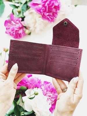 Women's Cute Floral Zipper Card Holder Slim Minimalist Leather Front Pocket Wallet  Pink