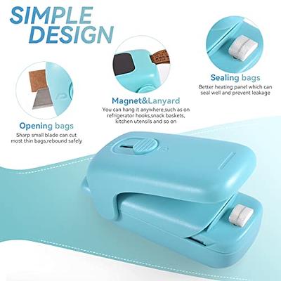 Mini Bag Sealer, ROMSTO Handheld Heat Vacuum Sealer, 2 in 1 Sealer and  Cutter with Lanyard, Portable Resealer Machine for Plastic Bags Food  Storage