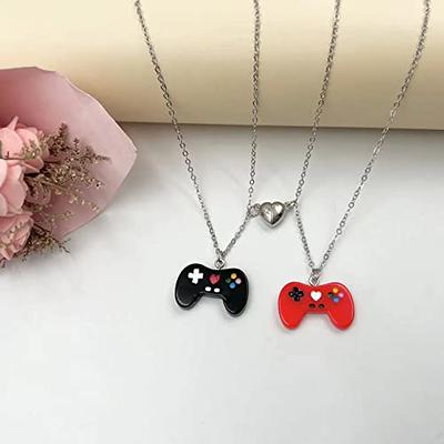 2 Pcs/set Couple Bff Matching Magnet Necklaces Game Controller With Pendant