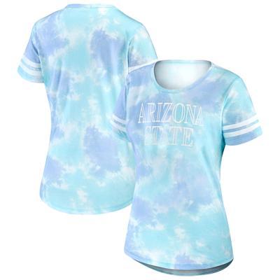 Youth Girls' Atlanta Braves Blue Tie Dye V-Neck T-Shirt