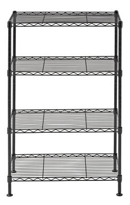 Basics 2-Shelf Stackable Storage, Black, 13.3 D x 23.2 W x 22.2 H in