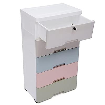 Plastic Drawers Dresser,Storage Cabinet with 6 Drawers,Closet Drawers Tall  Dresser Organizer for Clothes,Playroom,Bedroom Furniture,Stackable Vertical