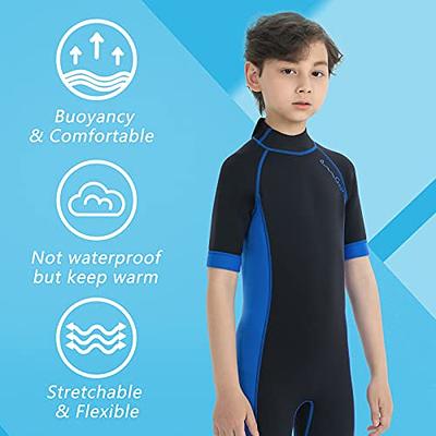 OMGear Wetsuit Kids 3mm Shorty Neoprene one Piece Short Sleeves