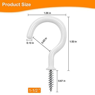 Drt DERUITAI Cup Screw Hooks,1 inch Vinyl Coated Ceiling Hooks,100 Pack Screw in Hooks Plant Hanger Hooks,Wind Chimes Hooks Kitchen Cup Hook