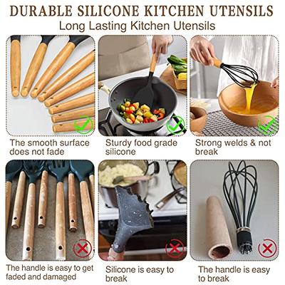 Umite Chef Kitchen Cooking Utensils Set, 33 pcs Non-Stick Silicone Cooking  Kitchen Utensils Spatula Set with Holder, Black Wooden Handle Silicone  Kitchen Gadgets Utensil Set – SCHUK LIMITED