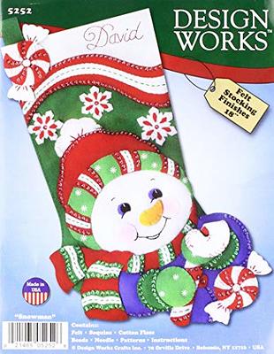 Bucilla Felt Stocking Applique Kit 18 Long-Candy Cane Snowman 89563E