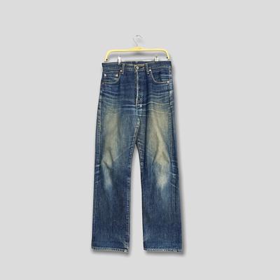 Size 36x32 Vintage Levis 501XX Big E LVC Indigo Blue Denim Jeans 1990s Levis Redline Selvedge Jeans Levis 501XX Japan Repro Indigo Jeans W36