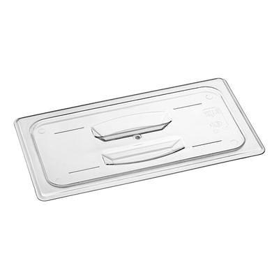 Choice 1/3 Size Clear Polycarbonate Food Pan Lid with Notch and Handle