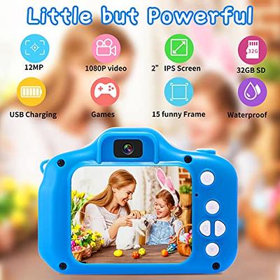 GKTZ Kids Digital Camera, Upgrade Selfie Camera 12MP Toddler Camera  Children Video Camcorder, Birthday Gifts for Boys and Girls Age 3 4 5 6 7 8  9 with