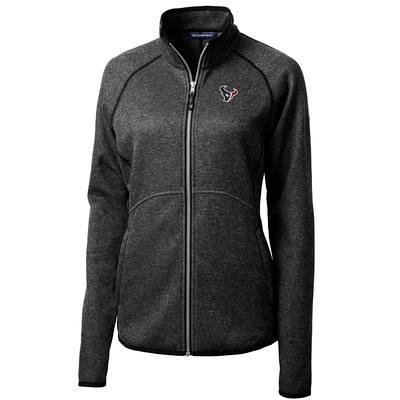 Men's Cutter & Buck Heather Gray Louisville Cardinals Alumni Logo Mainsail  Sweater Knit Fleece Full-Zip