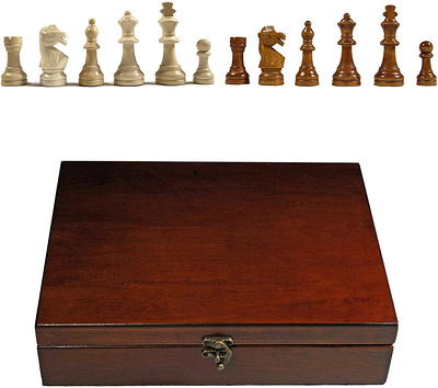 The Old English Elite Staunton Chess Pieces in Ebony 4 Inches