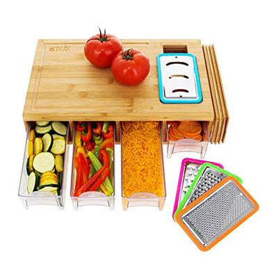 Potted Pans Meal Prep Station Food Chopping Board Set - 4 in 1 Bamboo Cutting  Board with Containers, Lids, and Graters - Yahoo Shopping