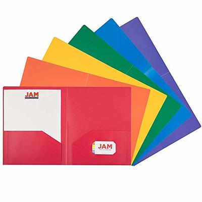 Jam 6pk Heavy Duty 3 Hole Punch 2 Pocket School Presentation Paper Folder  Black : Target