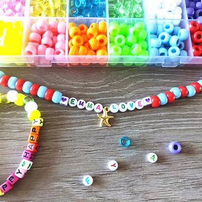 GMMA Letter Beads for Bracelets Making 1500 Pcs 4x7mm Alphabet Beads for  Bracelets Acrylic Heart Beads for Jewelry Making Friendship Bracelet  Letters