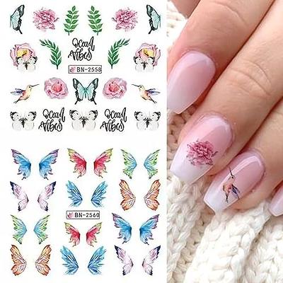 Silver Glitter Butterfly Nail Art Stickers