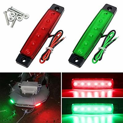 2Pcs 12V Boat Light Red Green Bow LED Navigation Lights For Boat Marine  Yacht 