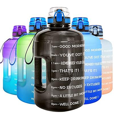 1 Gallon BpA Free Reusable Plastic Drinking Water Bottle Jug Container -  Black