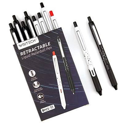 WRITECH Journaling Gel Pens Highlighters: 05mm Fine Point Retractable Gel Ink Pen Assorted Colored Highlighter Fineliner Multicolor Dual Tip Brush