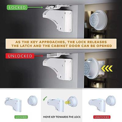 Vmaisi Magnetic Locks for Cabinets and Drawers, Simple Baby Proofing  Adhesive Latches No Drilling 