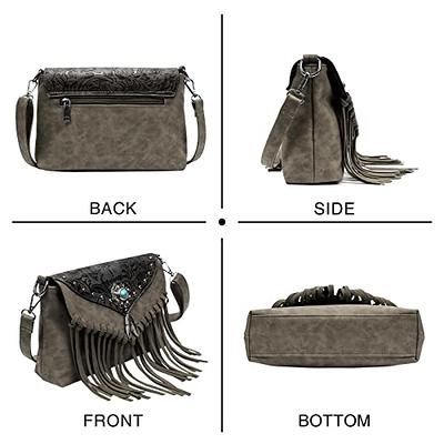 LAVAWA Small Crossbody Bags for Women Crossbody Handbag Fringe Purse Tassel  Shoulder Bag Turquoise Concho Wallet: Handbags