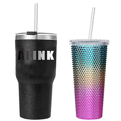  ALINK 13 IN Glitter Straws and 12 Colorful Plastic