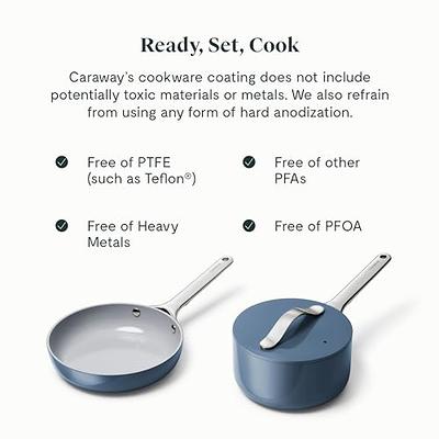 Caraway Nonstick Ceramic Sauce Pan with Lid (1.75 qt) - Non Toxic, PTFE &  PFOA Free - Oven Safe & Compatible with All Stovetops (Gas, Electric 