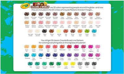 Crayola Washable Broad Line Markers with Colors of the World, 64 Ct, Back  to School Supplies, Child - Yahoo Shopping