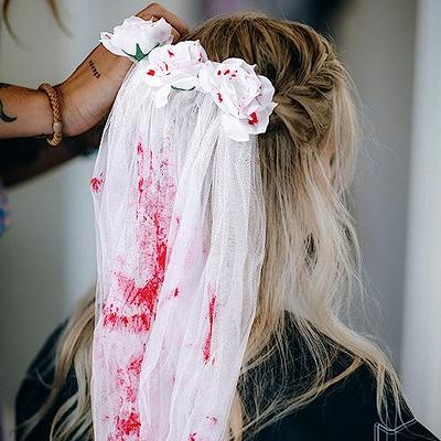  Women's Halloween Bloody Bride Costumes With Headdress